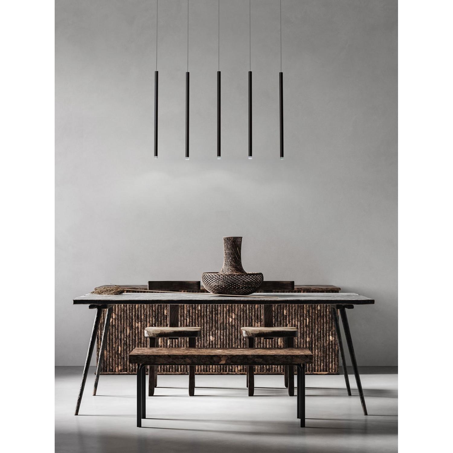 Thumbnail - Nova Luce, Pendelleuchte, DANDIA LED Pendelleuchte Schwarz 27W Warmweiss 110x2,8x150cm 9540202