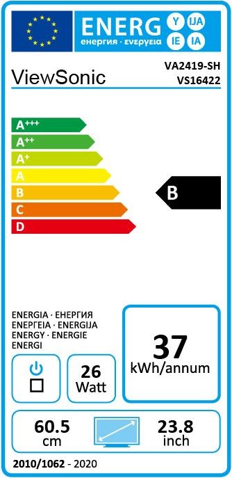 Energy Label Viewsonic VA2419-sh (1920 x 1080 pixels, 24")