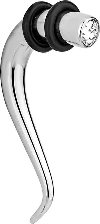 Immagine prodotto Star Piercing Fiocco doppio a spirale affusolato in argento con cristallo in argento (senza ottone, Acciaio chirurgico 316L)