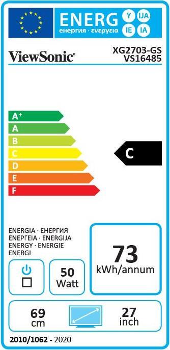 Energie-Label Viewsonic Xg2703-Gs (2560 x 1440 Pixel, 27")