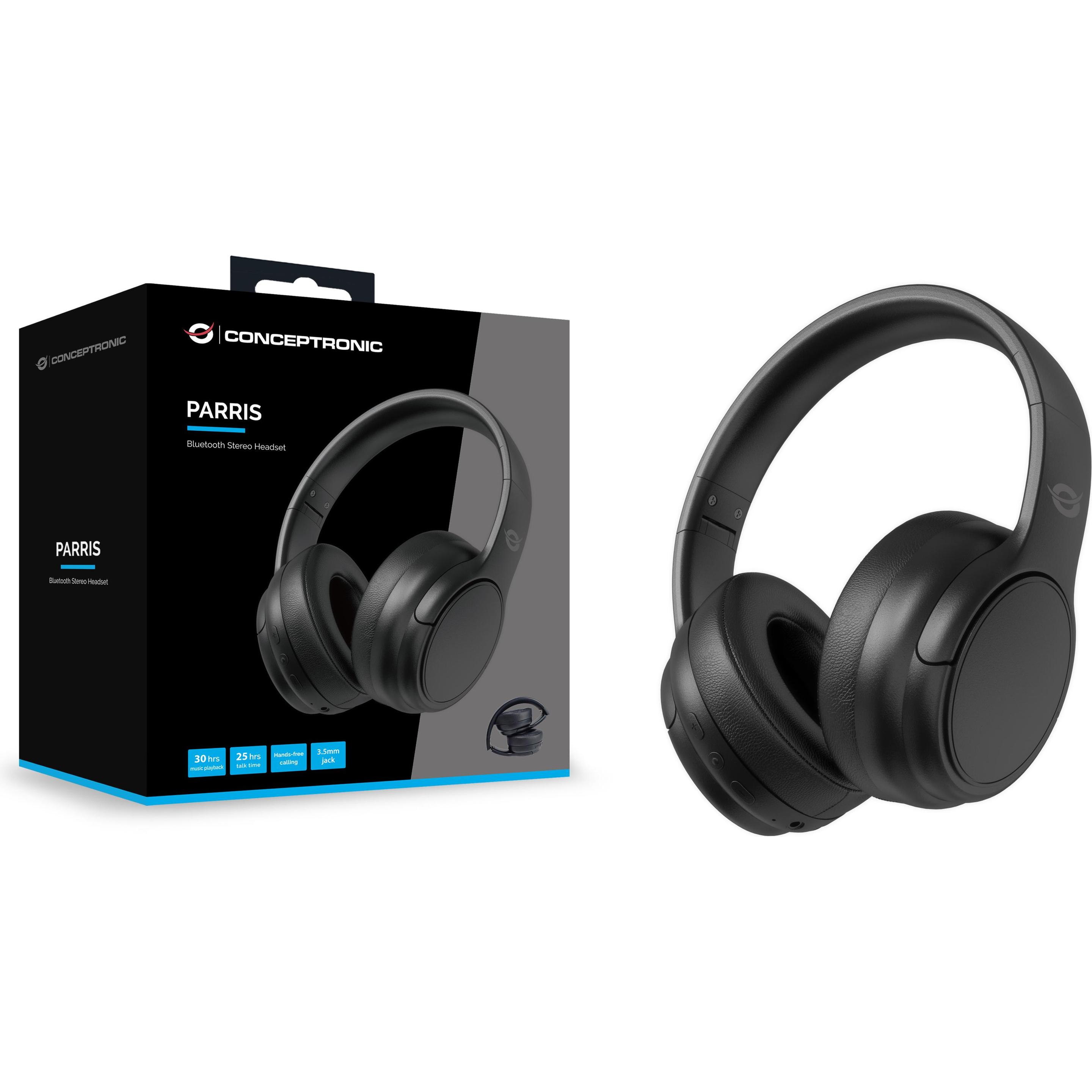 Thumbnail - Conceptronic Headset Wireless Bluetooth 5.4 Dual-Device sw (25 h, Kabelgebunden, Kabellos), Kopfhörer, Schwarz