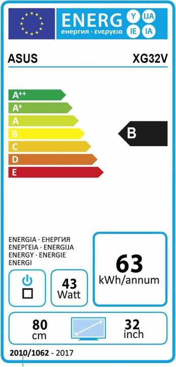 Energie-Label ASUS ROG Strix XG32VQ (2560 x 1440 Pixel, 32")