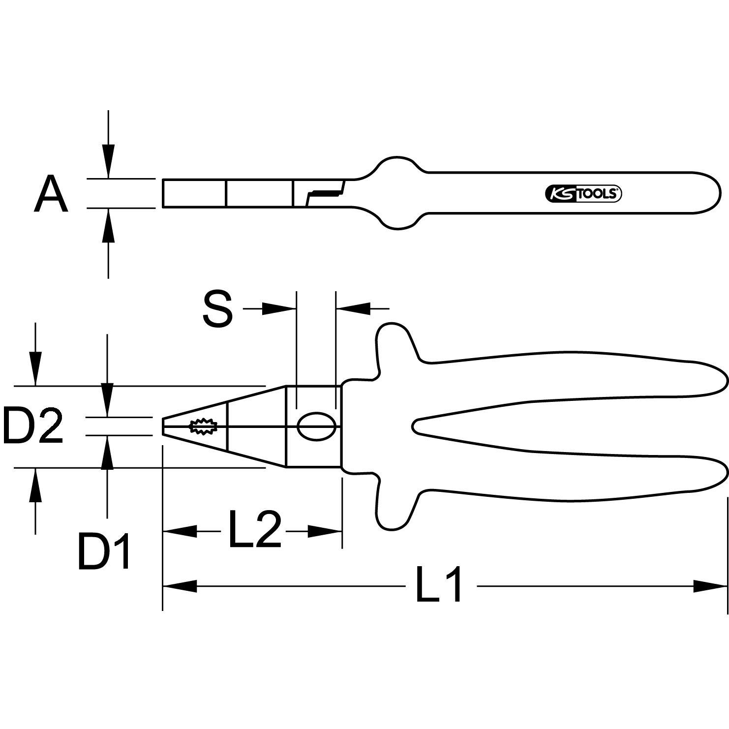 Thumbnail - KS Tools, Zange, 1000V Kombizange, 205mm (205 mm)