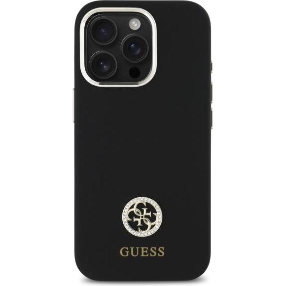 Thumbnail - Guess GUHCP16XM4DGPK iPhone 16 Pro Max 6.9" czarny/black hardcase Silicone Logo Strass 4G, Handykette, Schwarz