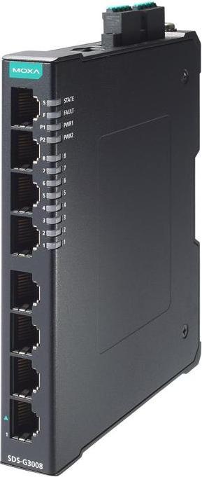 Produktbild Moxa Kompakter industrieller Full-Gigabit-Smart-Ethernet-Switch mit 8 101001000BaseT(X) p (8 Ports)