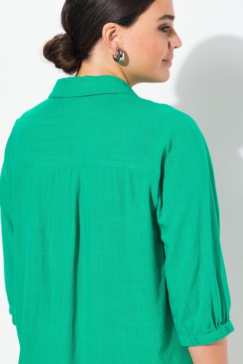 Produktbild Ulla Popken Tunika, Leinenmix, A-Linie, Hemdkragen, 3/4-Arm (58)