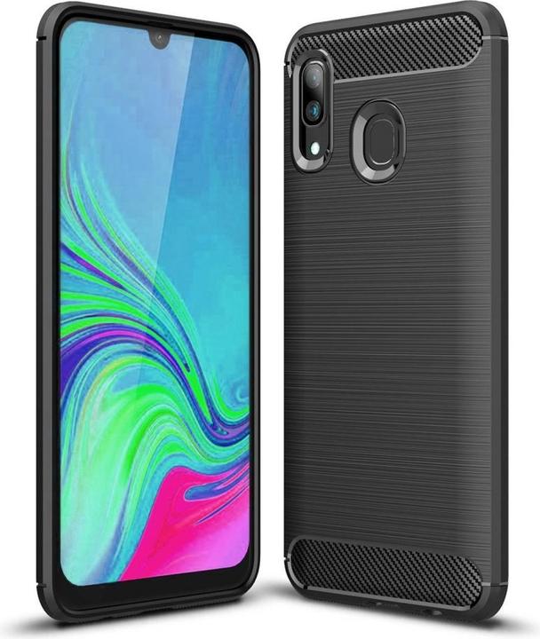 Screenguard Samsung Galaxy A40 Cover Carbon Brushed Soft TPU (Samsung Galaxy A40)