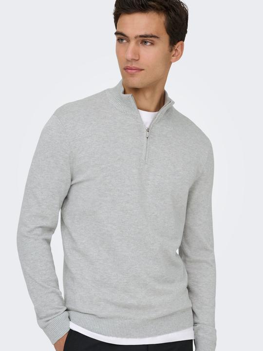 Produktbild Only & Sons Onsloui Reg 12 Mel Half Zip Knit Noos (XXL)