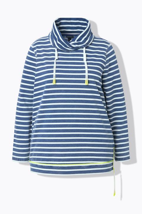 Produktbild Ulla Popken Sweatshirt, Ringel, Neondetails, Stehkragen, Langarm (50, 52)