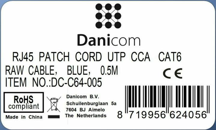 Produktbild Dsit CAT 6 Netzwerkkabel U/UTP (CAT6, 0.50 m)