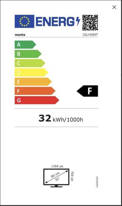 Energie-Label Manta 32LHS89T LED 32" HD Ready Linux (32", LED)
