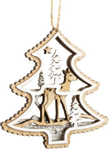 Produktbild Bekos Edler Holz-Baumschmuck mit Intarsien 3-teilig (3x)