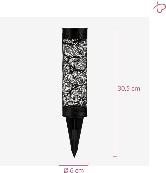 Actual product image Pauleen Garden Light Sunshine Gloss Solar Spike, Black, Set of 2 (100 lm, IP44)