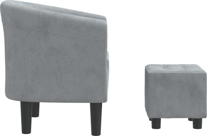Produktbild vidaXL Clubsessel mit Fusshocker Dunkelgrau Samt,Farbe