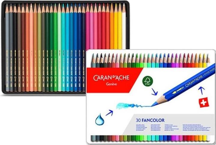 Productafbeelding Caran d'Ache Fancolor Farbstifte Metallschachtel (Veelkleurig, 30 x)