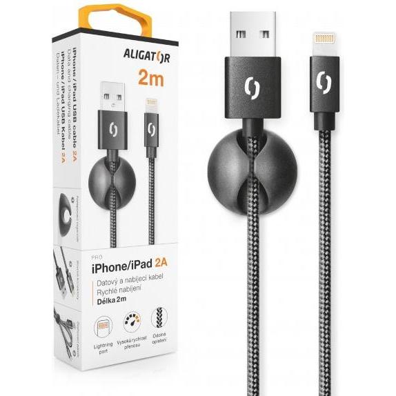 Thumbnail - Aligator DATKP21 lightning cable Black (2 m), USB Kabel