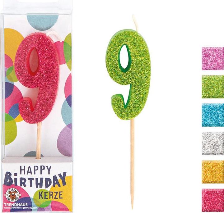 Immagine prodotto Trendhaus Candele cifra Birthday Fun Glitter Mini (9 x)