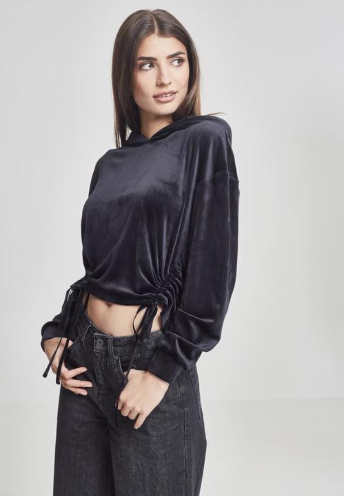 Produktbild Urban Classics Ladies Short Velvet Gathered Hoody (S)