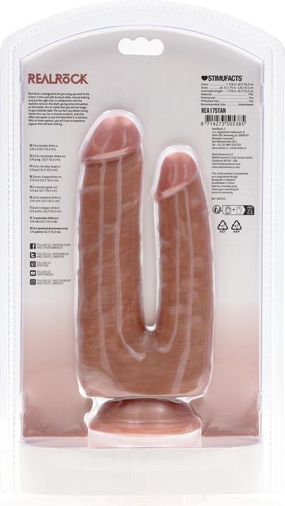Image du produit RealRock Double Trouble Dildo 5/6 - 12,7/15,2 cm - Tan