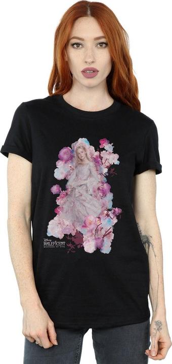 Actual product image Disney Womens/Ladies Maleficent Mistress Of Evil Aurora Rose Bush Cotton Boyfriend T-Shirt (L)