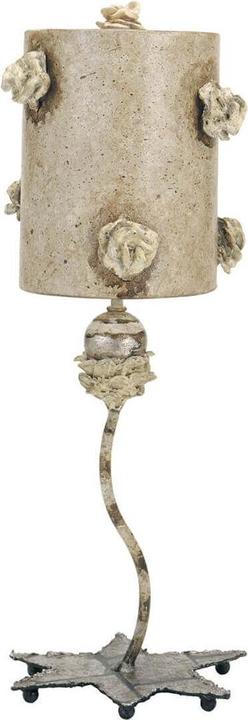 Actual product image Elstead Lighting La Fleurette table lamp E27 single cream, tan and gold leaf Antique coloured tan (E27)