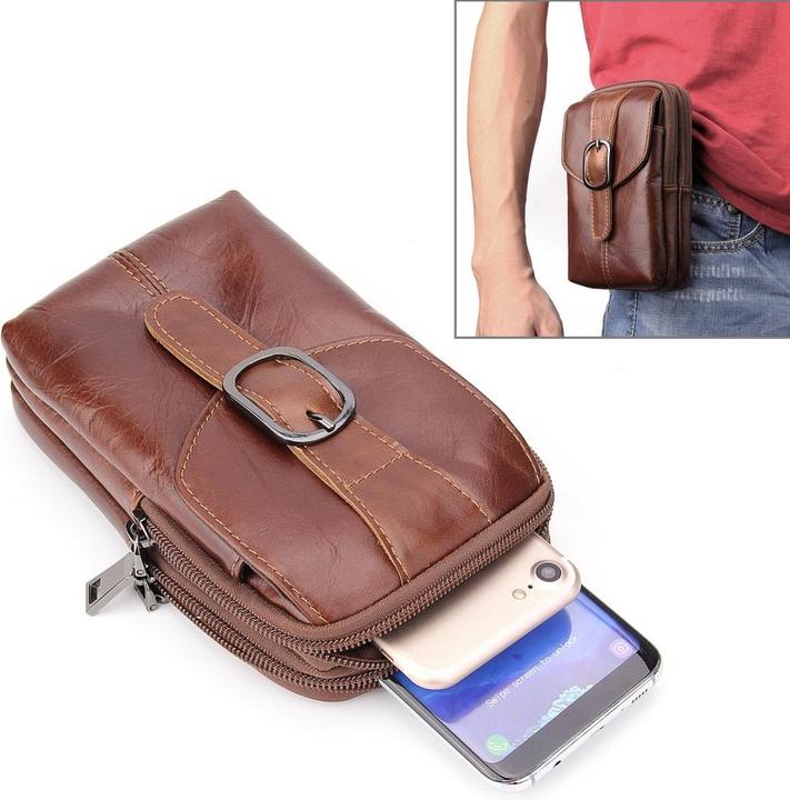 Actual product image Cover-Discount Universal - double zipper belt bag brown