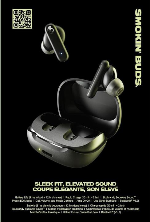 Image du produit Skullcandy Smokin Buds (Pas de réduction du bruit, 20 h, Sans fil)