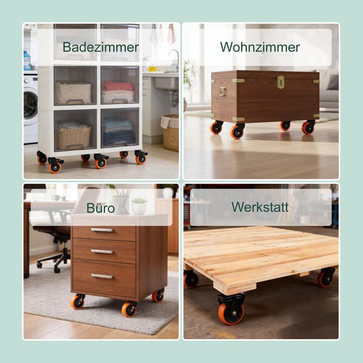 Actual product image Relaxdays 4x swivel wheels