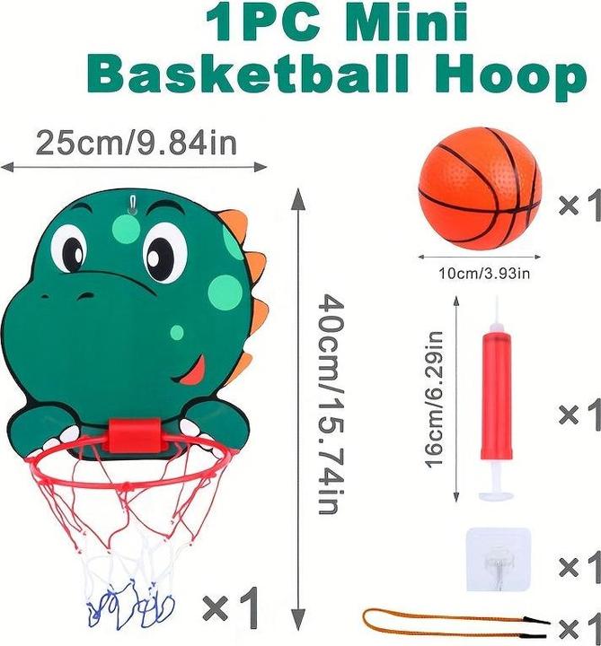 Image du produit Activity Board Mini panier de basket-ball avec lion, dinosaure, éléphant et animaux de la jungle - Joyeux