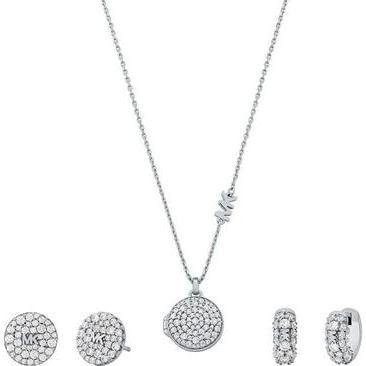 Michael Kors, Schmuck Set, Luxury Silver Jewelry Set Mkc1700set Necklace And 2 Earrings