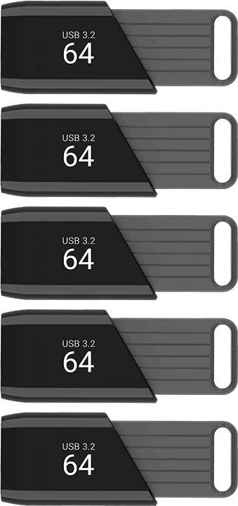 Actual product image PNY ATTACH X USB 3.2 64GB PACK X5 (64 GB, USB-A)