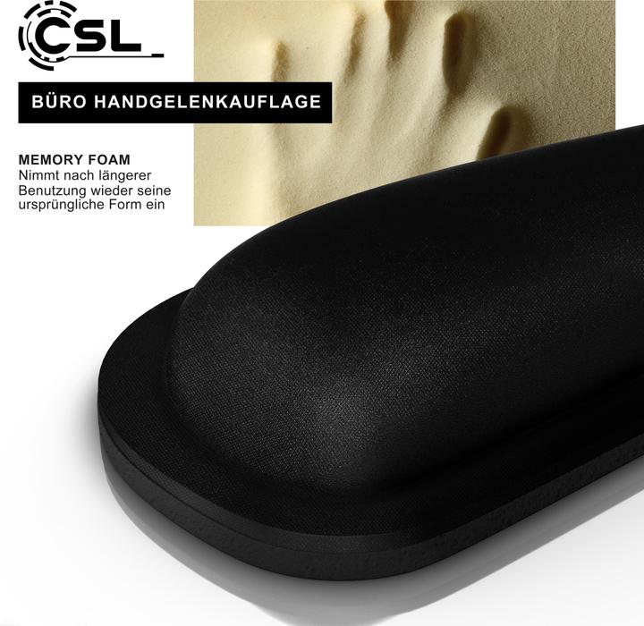 Produktbild CSL Tastatur Handballenauflage, Keyboard Handgelenkschoner, ergonomische Haltung, 43 cm, abwaschbar