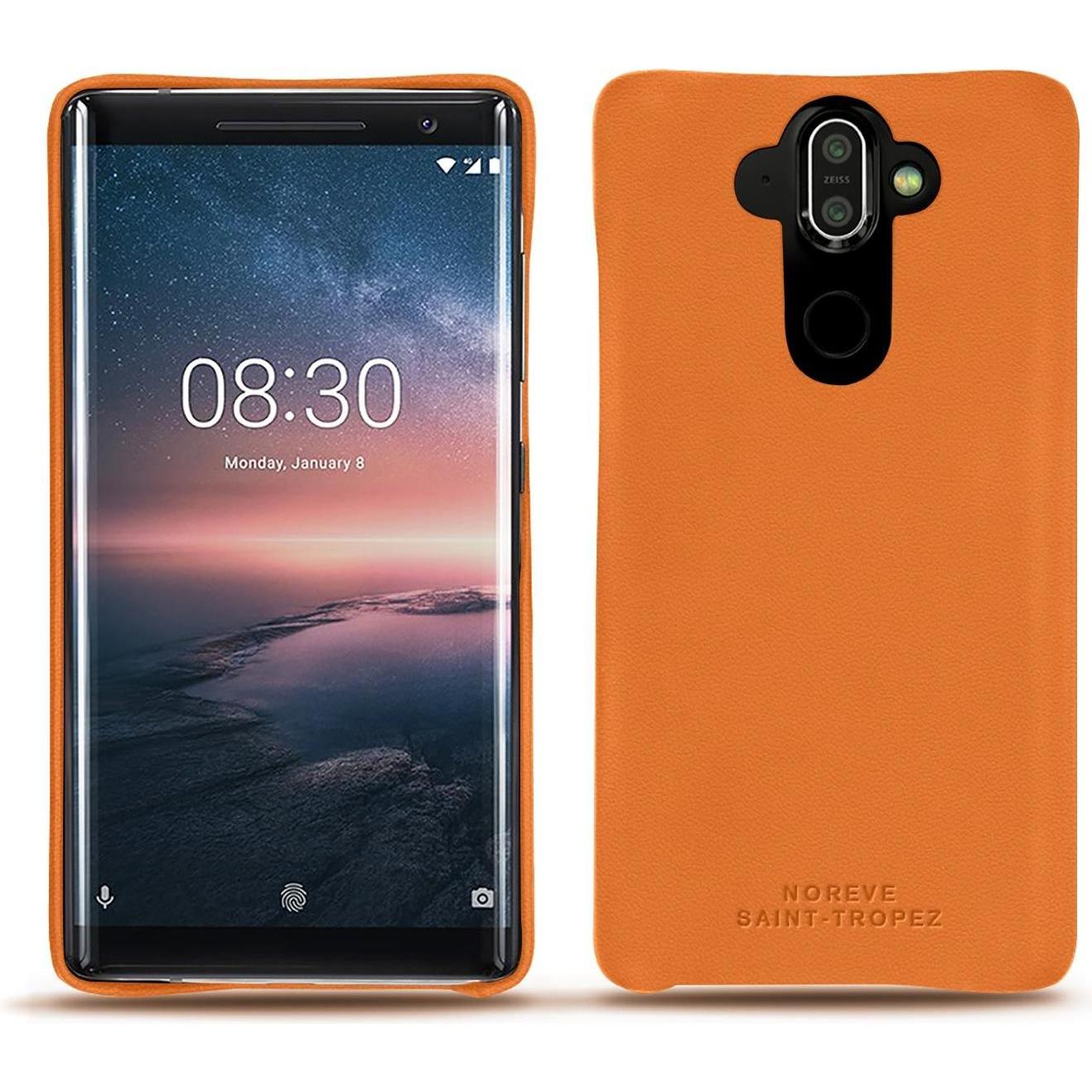 Noreve Lederschutzhülle (Nokia 8 Sirocco), Smartphone Hülle, Orange