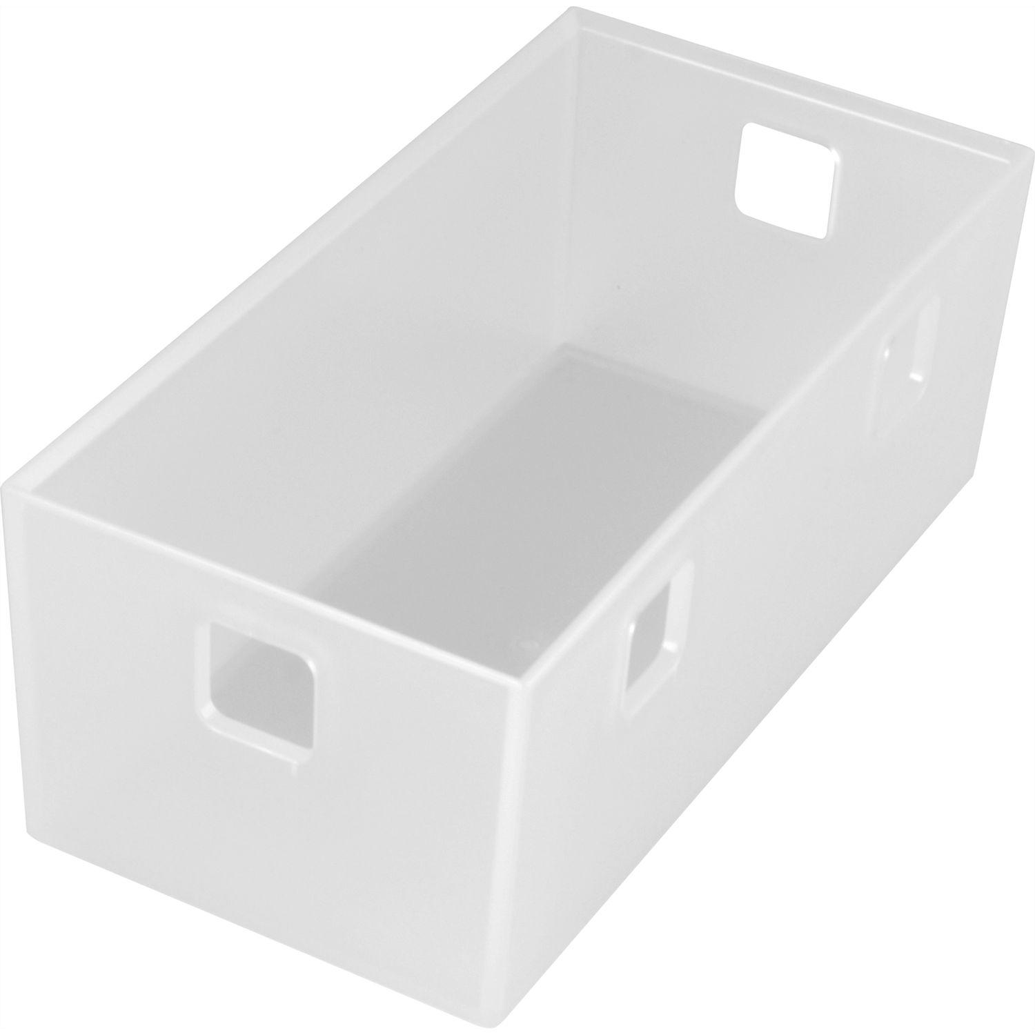 Ninka Banio Behälter 2-fach für Schubladeneinsatz, K-transluzent 164x84mm, Besteckkasten, Weiss