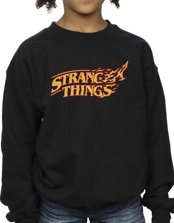 Actual product image Netflix Girls Stranger Things Logo Breaking Sweatshirt (128)