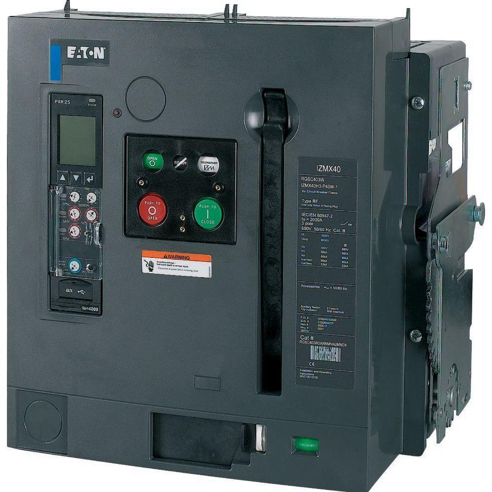 Eaton Leistungsschalter, 3-polig, 3200 A, 85 kA, Selektivschutz, IEC, Ausfahrtechnik 183740, Relais