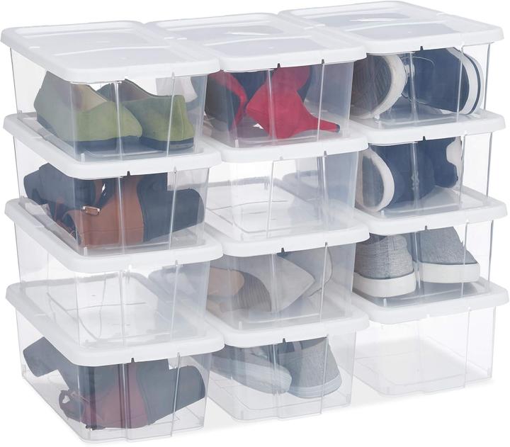 Actual product image Relaxdays 12er-Set Stapelbare Schuhboxen (12x)