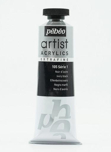 Actual product image Pebeo Artist Acrylics extrafine (Ivory Black, 37 ml)