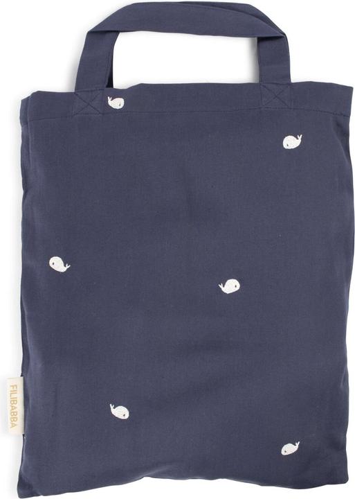Image du produit Filibabba Literie bébé GOTS (70x100 cm) - broderie baleine chrétienne - Midnight (70 x 100 cm, 40 x 45 cm)