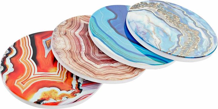 Produktbild DKD Home Decor Untersetzer Moderne (4 pcs) (4x, Glasuntersetzer)