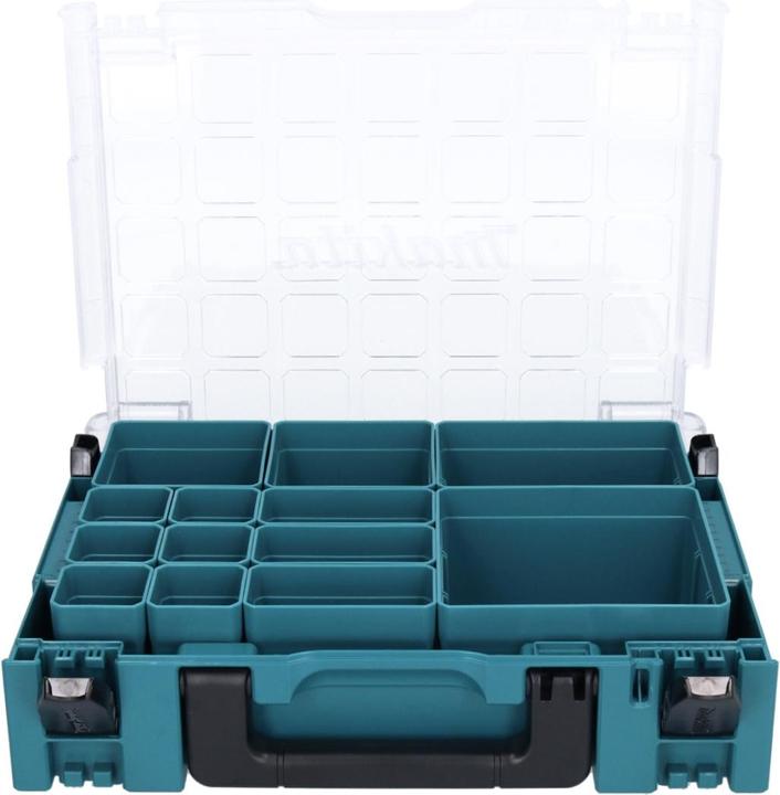Actual product image Makita MAKPAC 1 Organiser Set 2x small parts case 395 x 295 x 110 mm ( 2x 191X80-2 ) with 13x