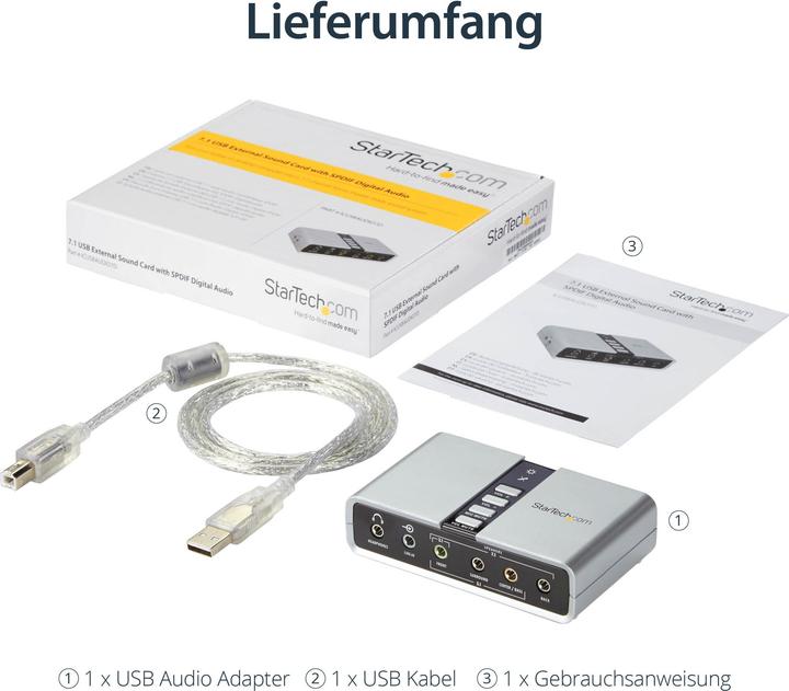 Actual product image StarTech 7.1 Channel USB Sound Card (USB 2.0)
