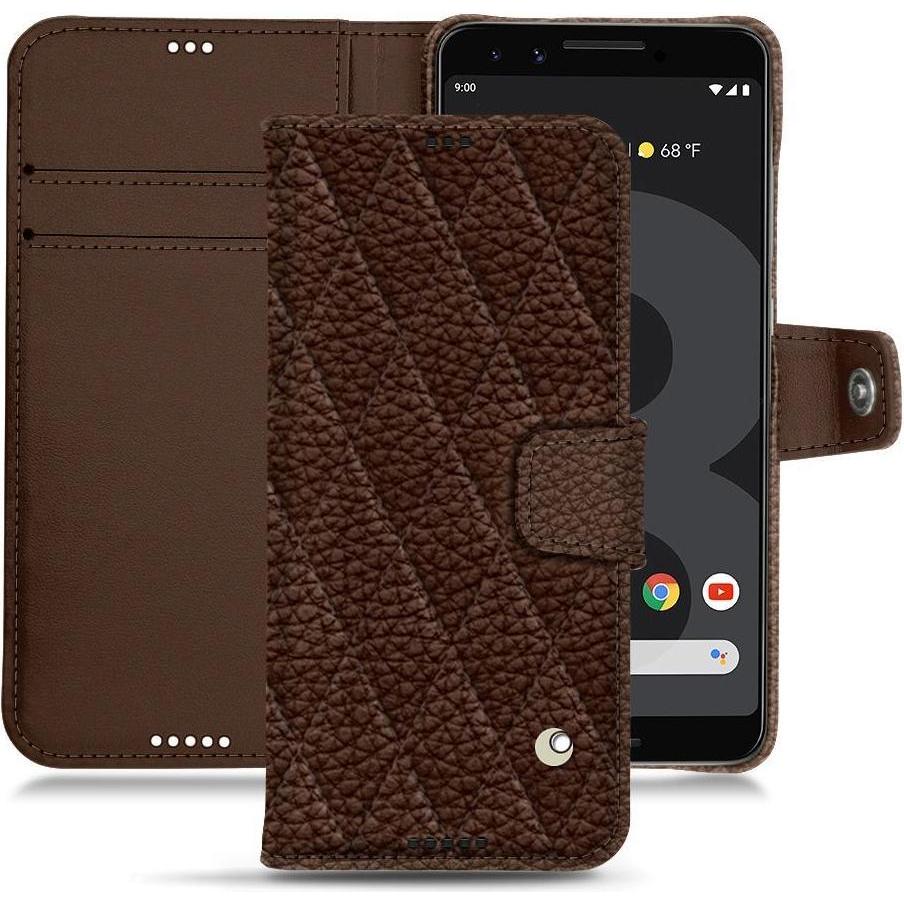 Noreve Lederschutzhülle Wallet (Google Pixel 3 XL), Smartphone Hülle, Braun