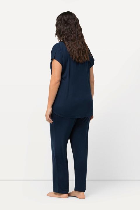 Produktbild Ulla Popken Pyjama, oversized, Zweiteiler, Hemdkragen, Halbarm (50, 52)