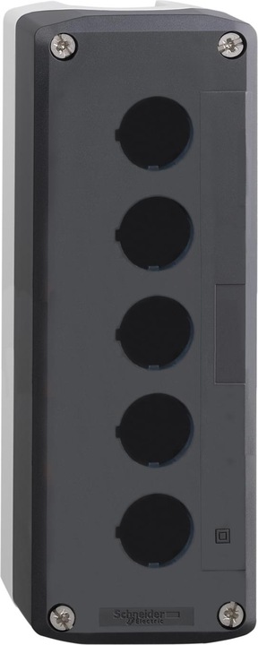 Produktbild Schneider Electric Tastergehäuse 22mm 5 Loch grau