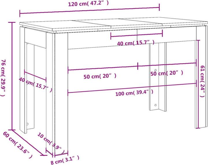 Immagine prodotto VidaXL Leilani (120 x 60 x 76 cm)