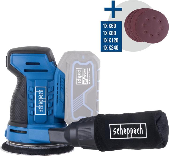 Actual product image Scheppach C-OBS125-X cordless random orbit sander (DIY) (Eccentric grinder)