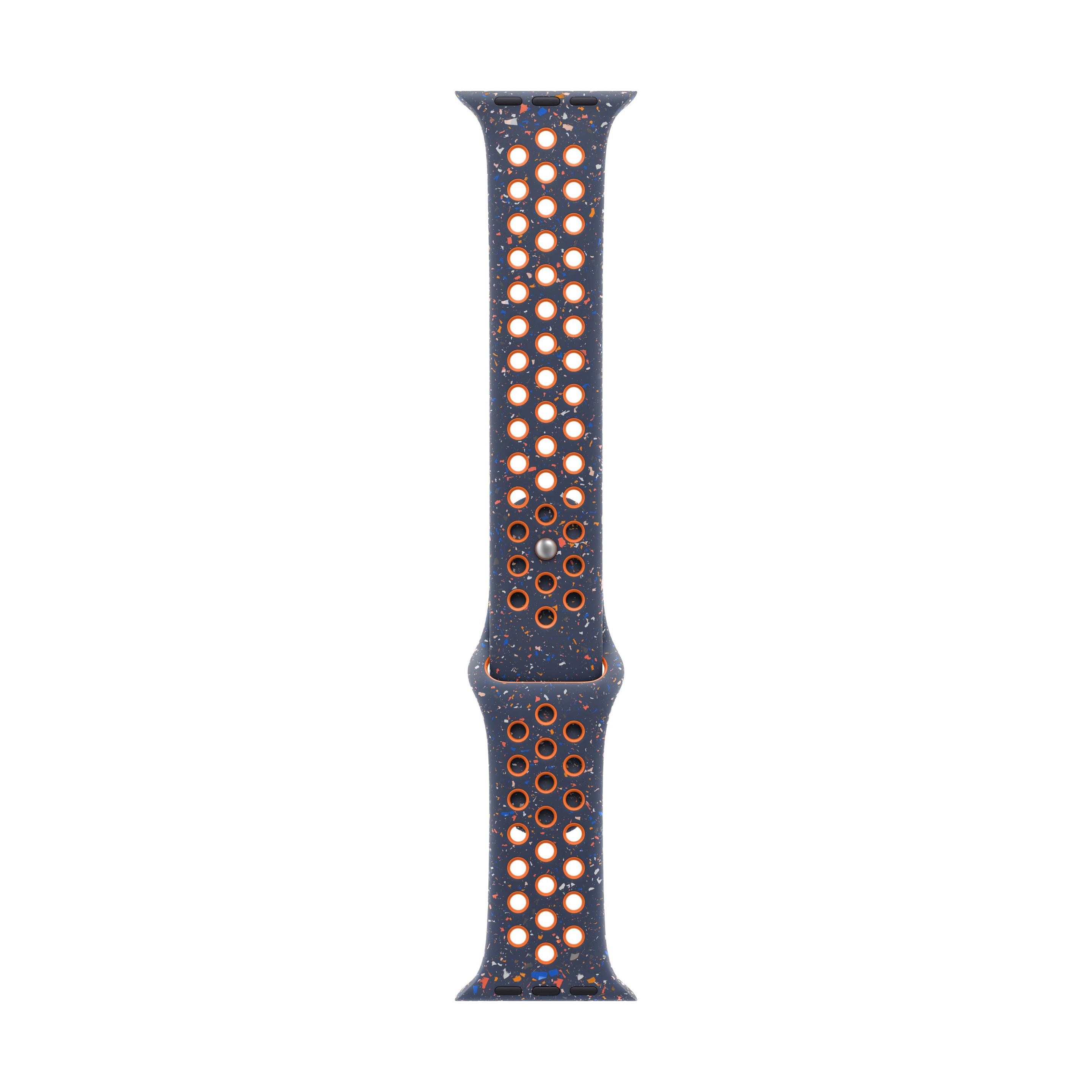 Apple Nike Sportarmband (41 mm, Fluorelastomer, Apple Watch Series 9), Uhrenarmband, Blau