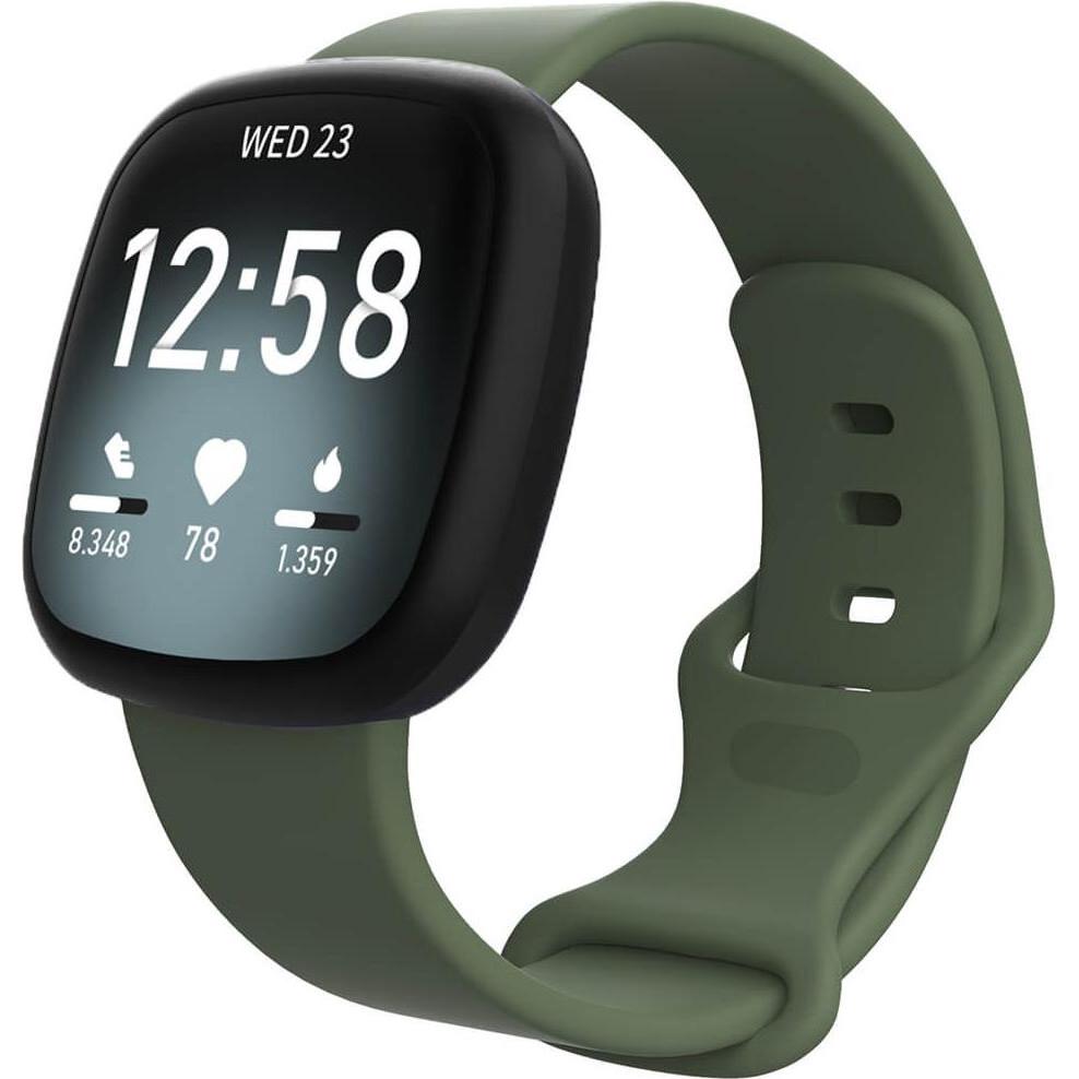 Cover-Discount Fitbit Versa 4 / Sense 2 - Silikon Ersatzarmband grün (Silikon, Sense, Versa 3), Uhrenarmband, Grün