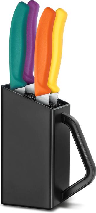Image du produit Victorinox Swiss Classic, bloc porte-couteaux à steak et à pizza, 5 pièces, couleurs assorties